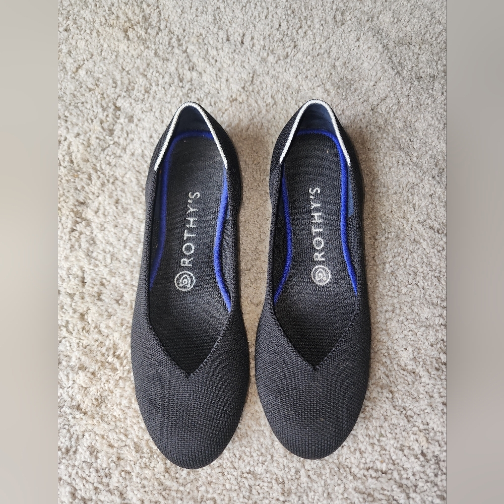 Rothy's Black and Blue Loafers